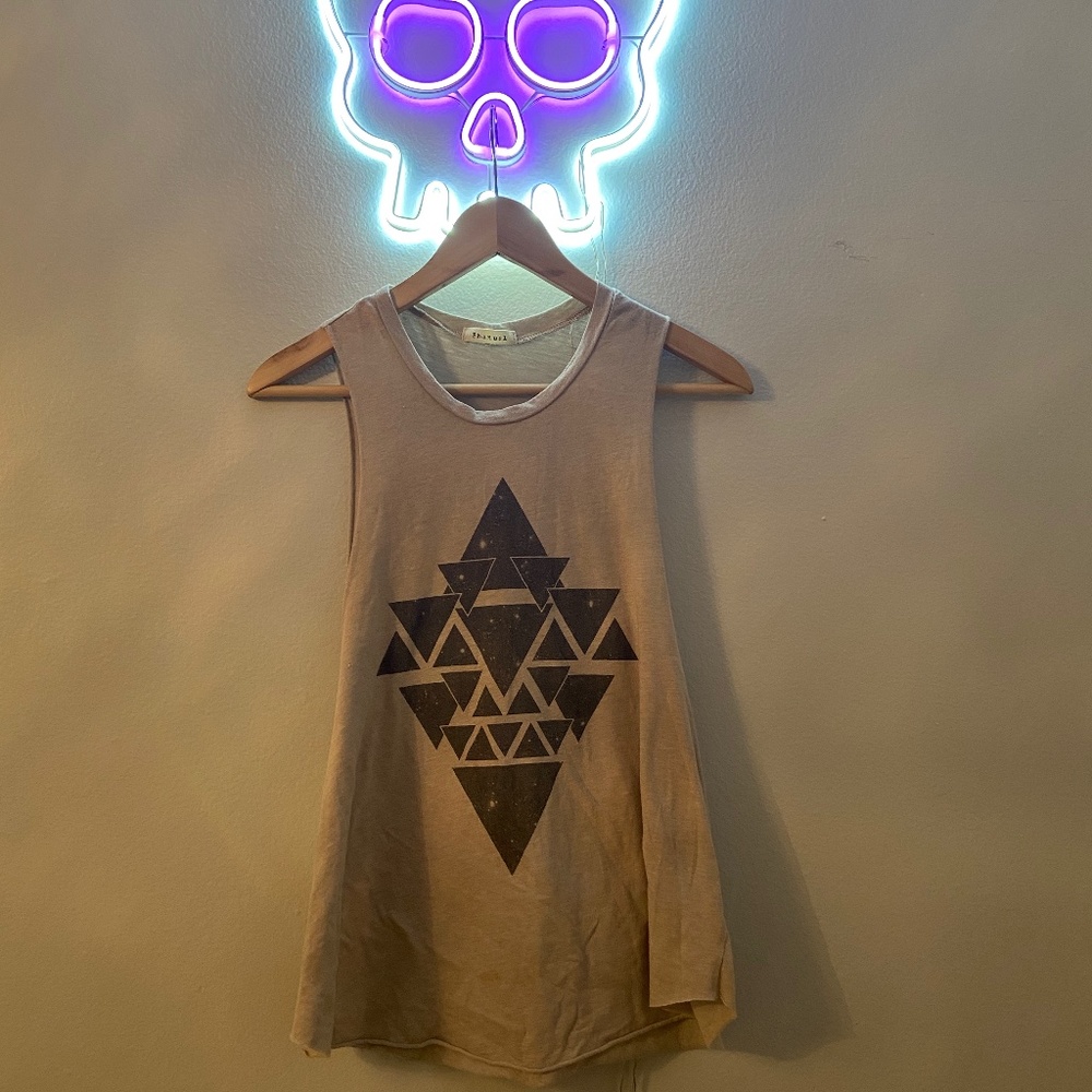 Beige Triangular Tank Top